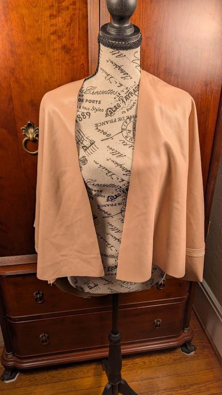 Lot of 2 PLANET By Lauren G Vegan Leather Capes Poncho Pack Black Tan OS - Picture 9 of 16